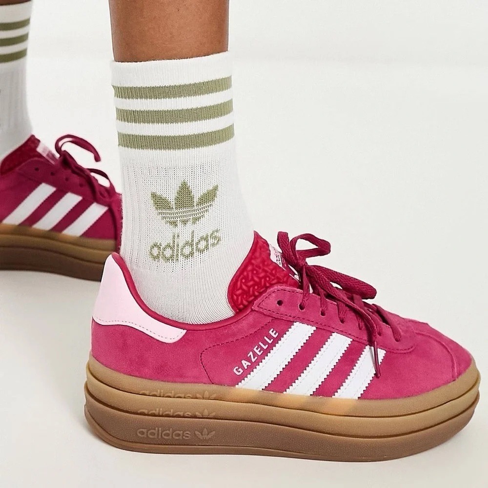 NWOB Adidas Gazelle Bold WilPnk Sneaker Size 10 Pink Suede Platform Retro Cute